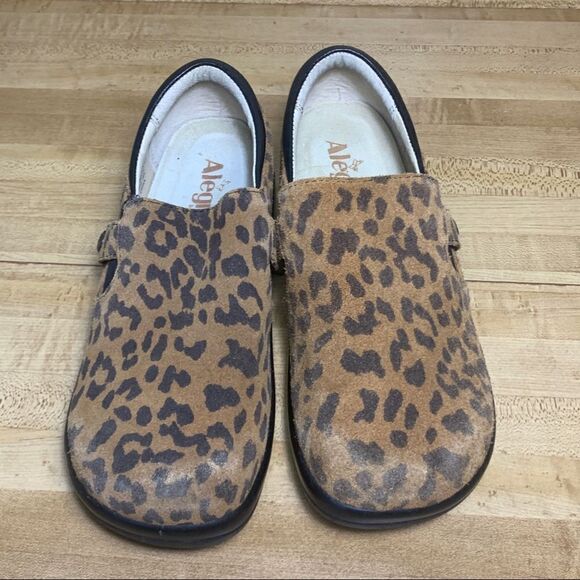 Alegria Leopard Print KAR - 402X Kara Suede Shoes Comfort Women's Size 38 US 7.5 - Picture 1 of 6